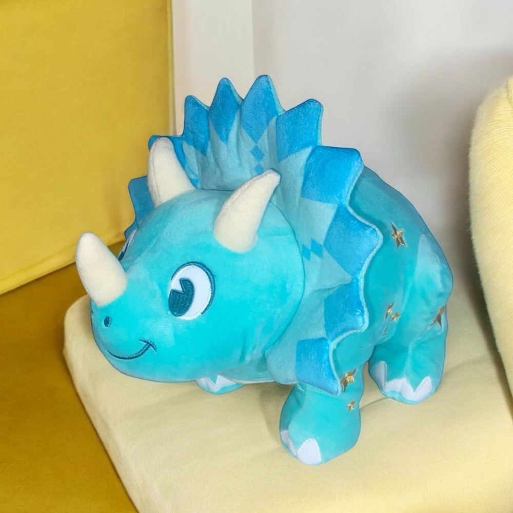 Disney Parks Animal Kingdom Dinoland Blue Triceratops Plush Small 11” Dinosaur